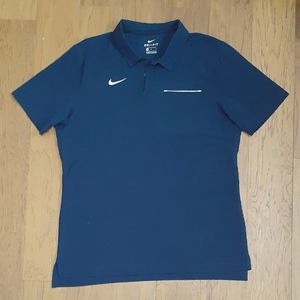 Nike Men's Dri-FIT Polo Shirt Blue Collar MED Golf Father's Day Dad A05438-419
